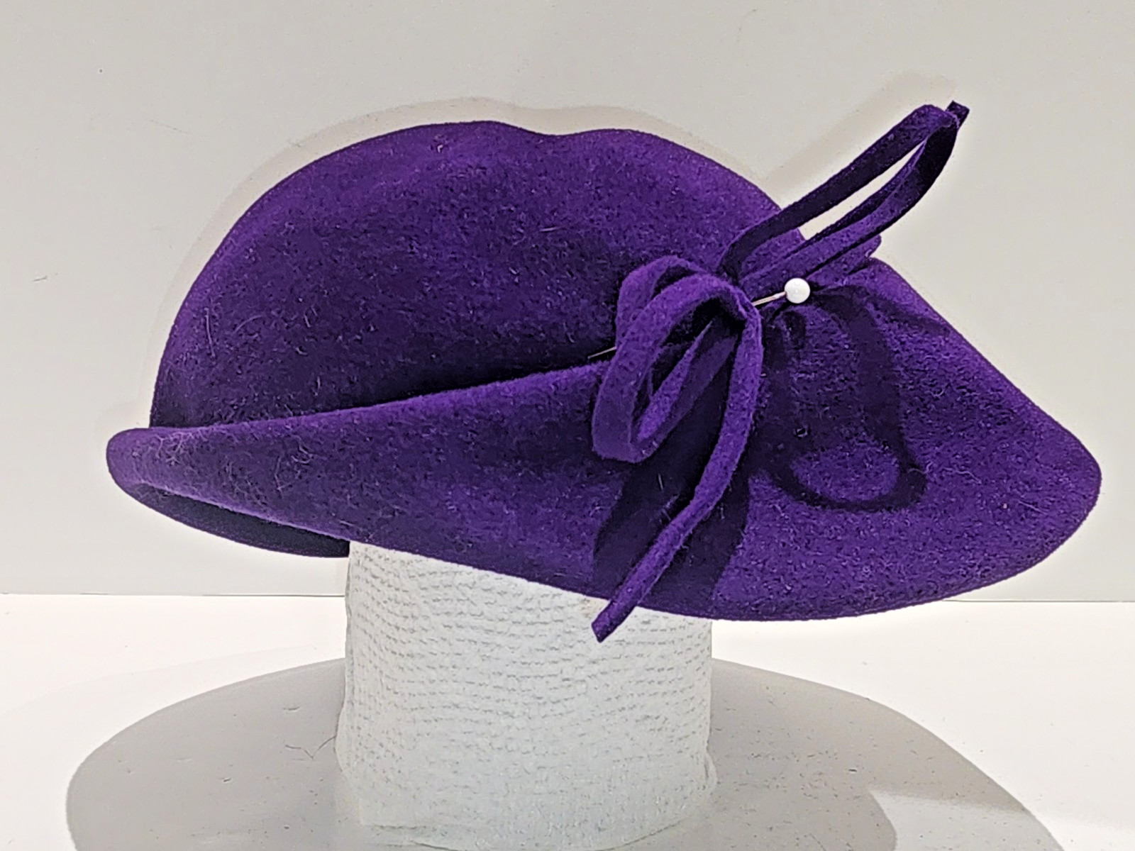 Vintage Le Montet, Velour Imported Women's Hat, Purple, Rare