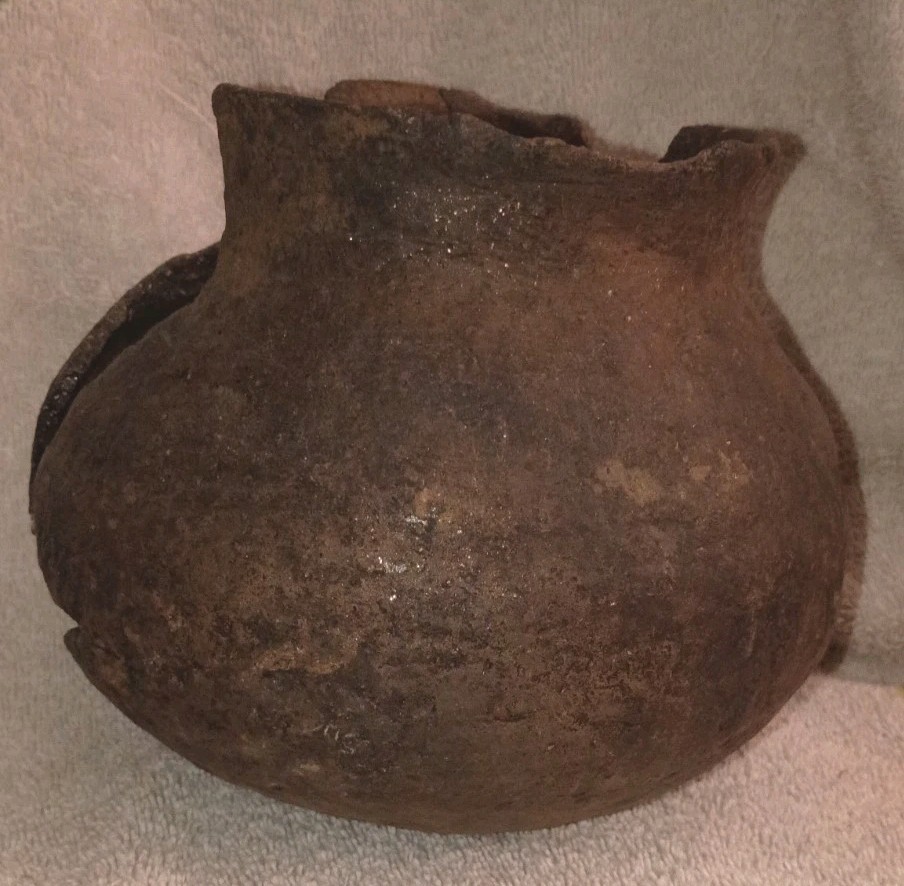 Great Antique Ancestral Pueblo Corrugated Jar Pottery Bowl