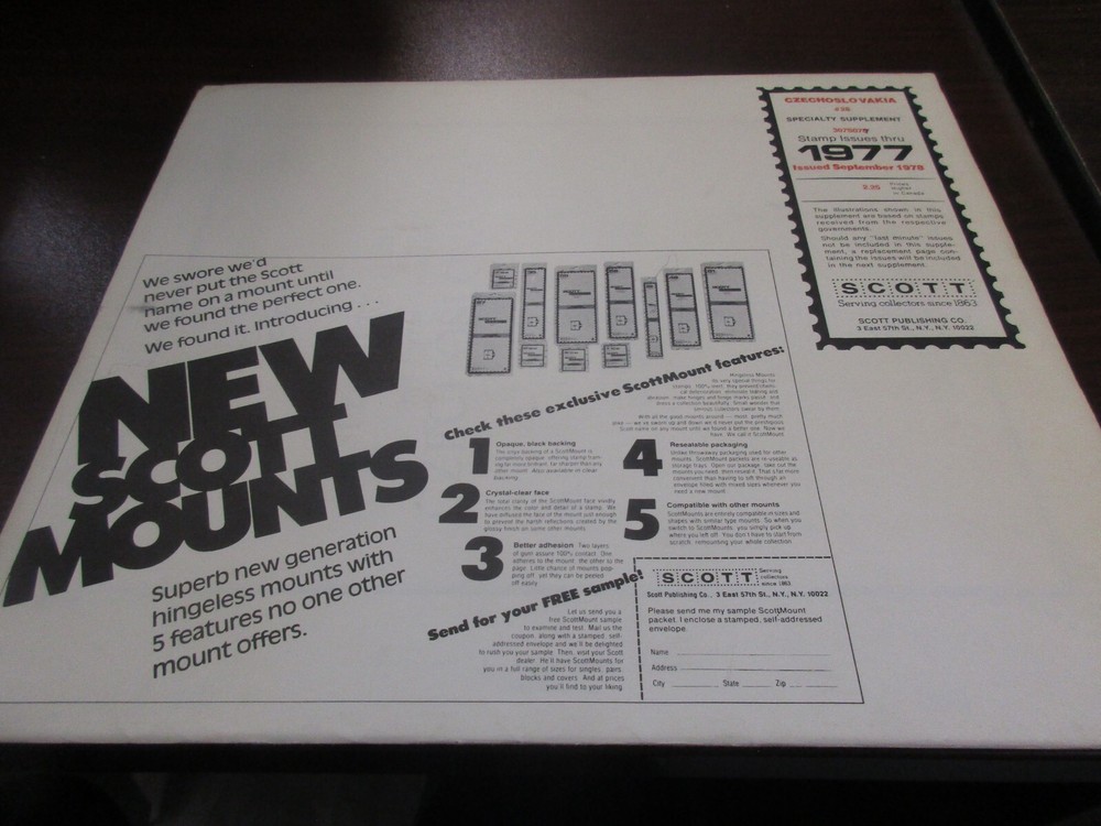 THE SCOTT SUPPLEMENT CZECHOSLOVAKIA #28 #307S077 ,1977 W/FREE SHIPPING!!