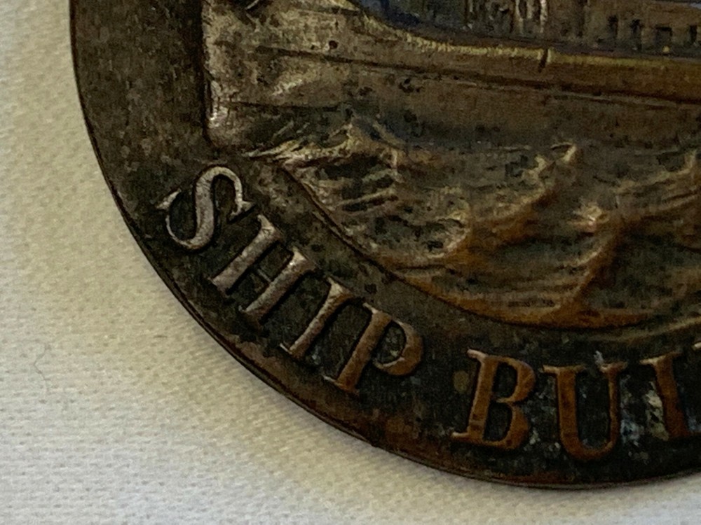 WWI War Service Ship Building Pin
