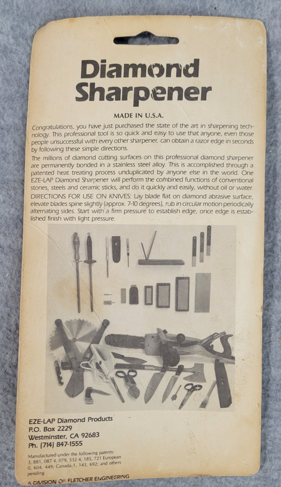 EZE-LAP Diamond Hone & Stone Course Sharpener NEW Sealed