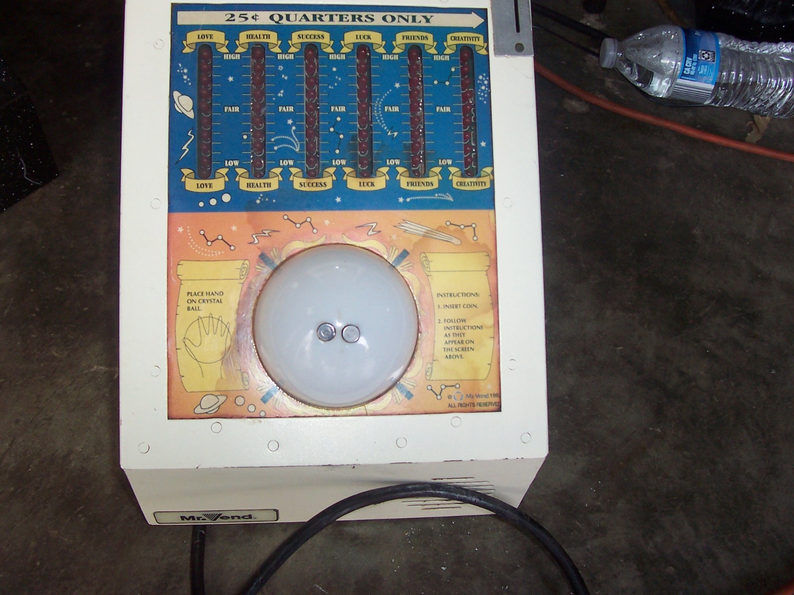 Mr Vend THE GYPSY FORTUNE TELLER Game Arcade .25 Cent - Works GREAT RARE!