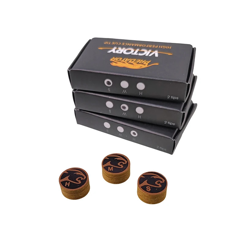 14mm Pool Cue Tips 2pcs Pack - Optional Hard/Medium/Soft 8-Layer Tips Billiard A