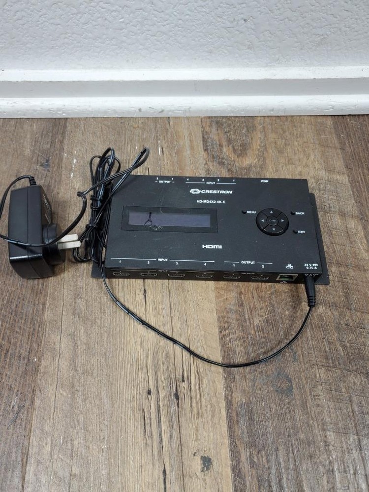 D97 ♻ Crestron HD-MD4x2-4k-E HDMI Switcher With Power Adapter ♻