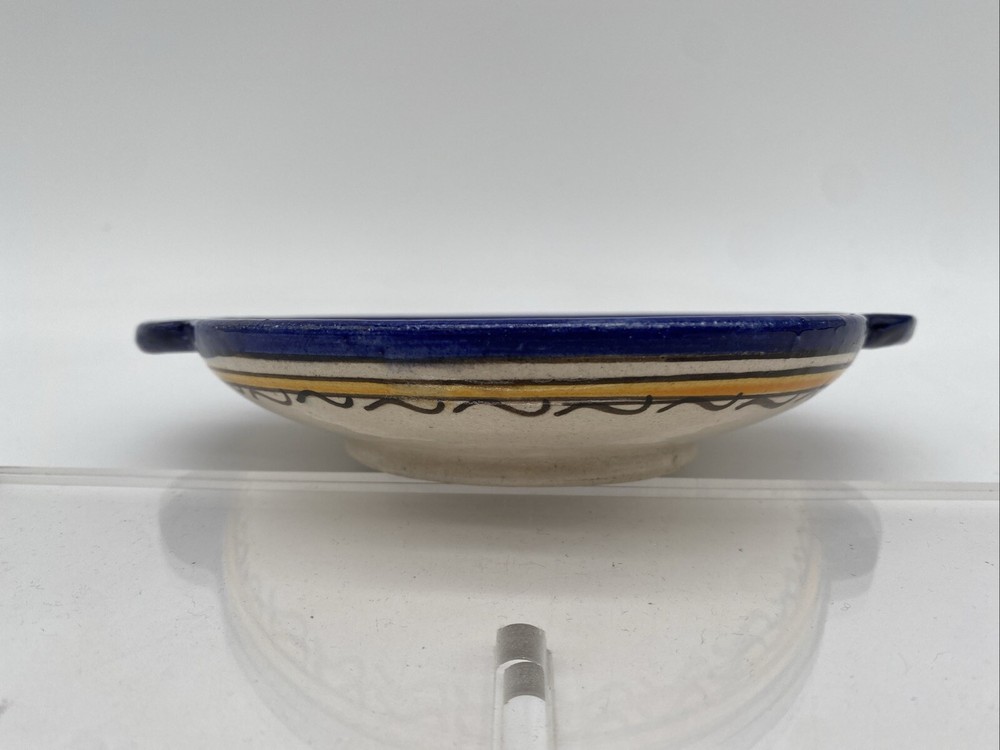 ~5” Colorful Pottery Double Handled Candy Trinket Tapas Dish - AS IS