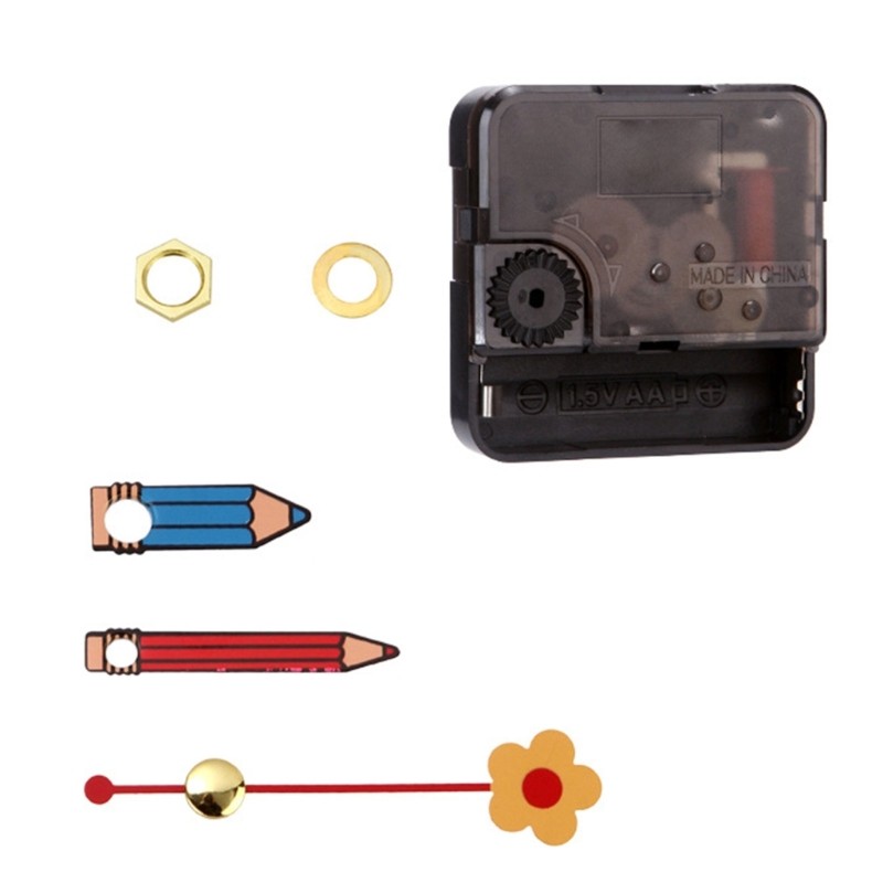 Long Shaft Clock Movement Kits for Wall Clock with Music Note Fork Hands Set