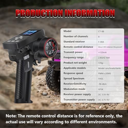 GOUPRC Racing RC Transmitter Screen Remote Controller 8CH 2.4GHz & Receiver