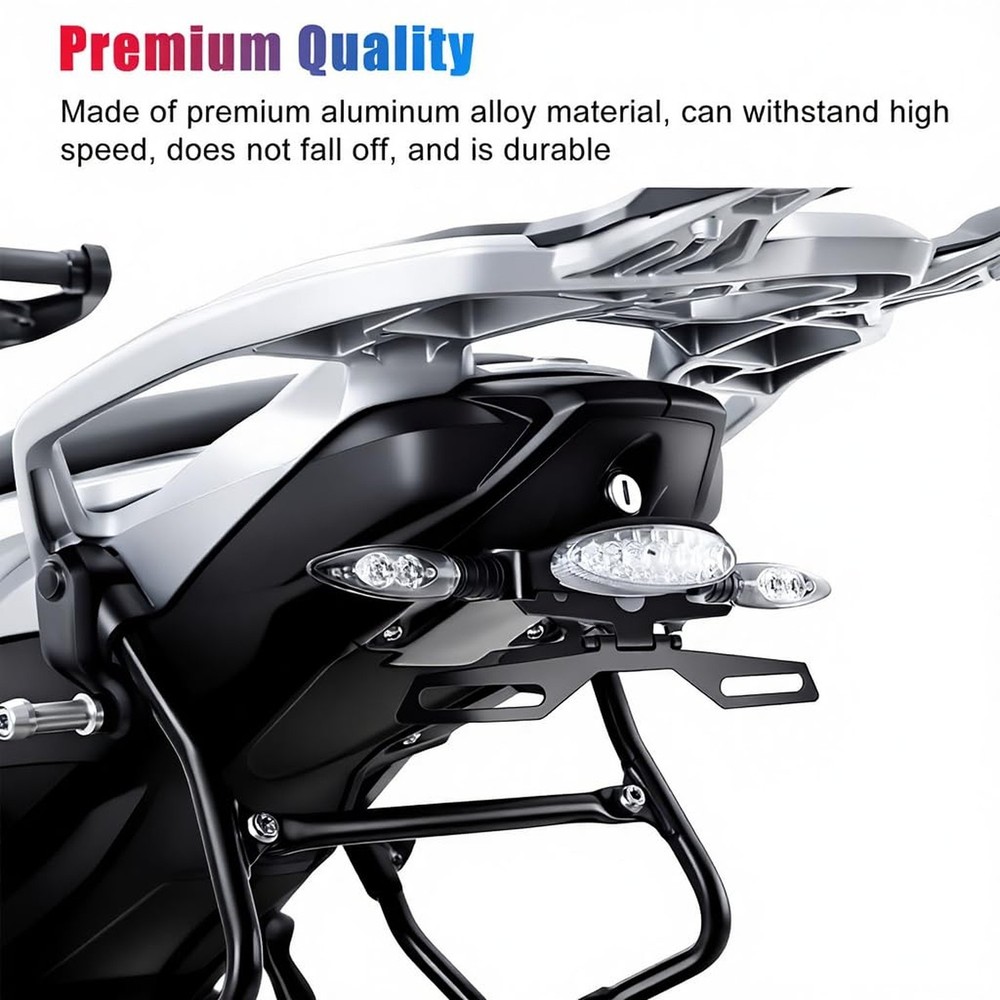 Universal Motorcycle License Plate Bracket, Adjustable Folding Mount Holder w...