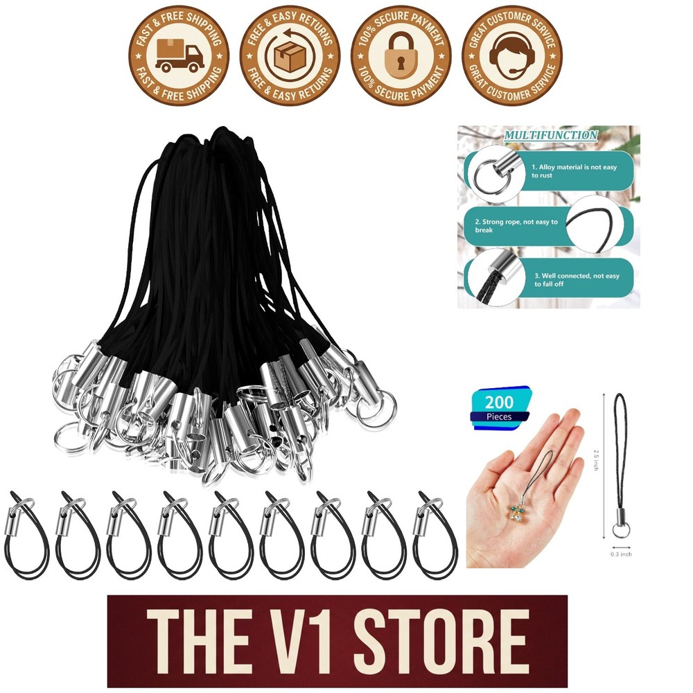 Versatile 200 Pcs Split Ring Keychain Straps - DIY Accessories for Phones & More