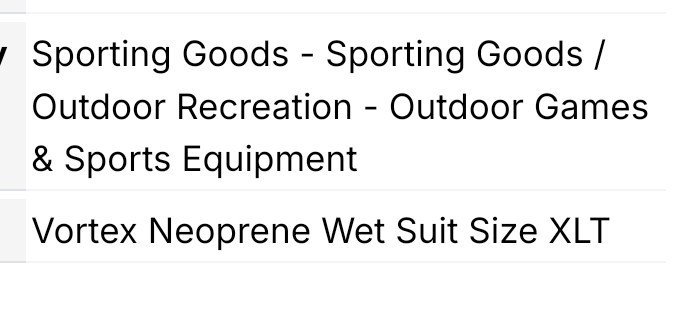 Vortex Neoprene Wet Suit XLT