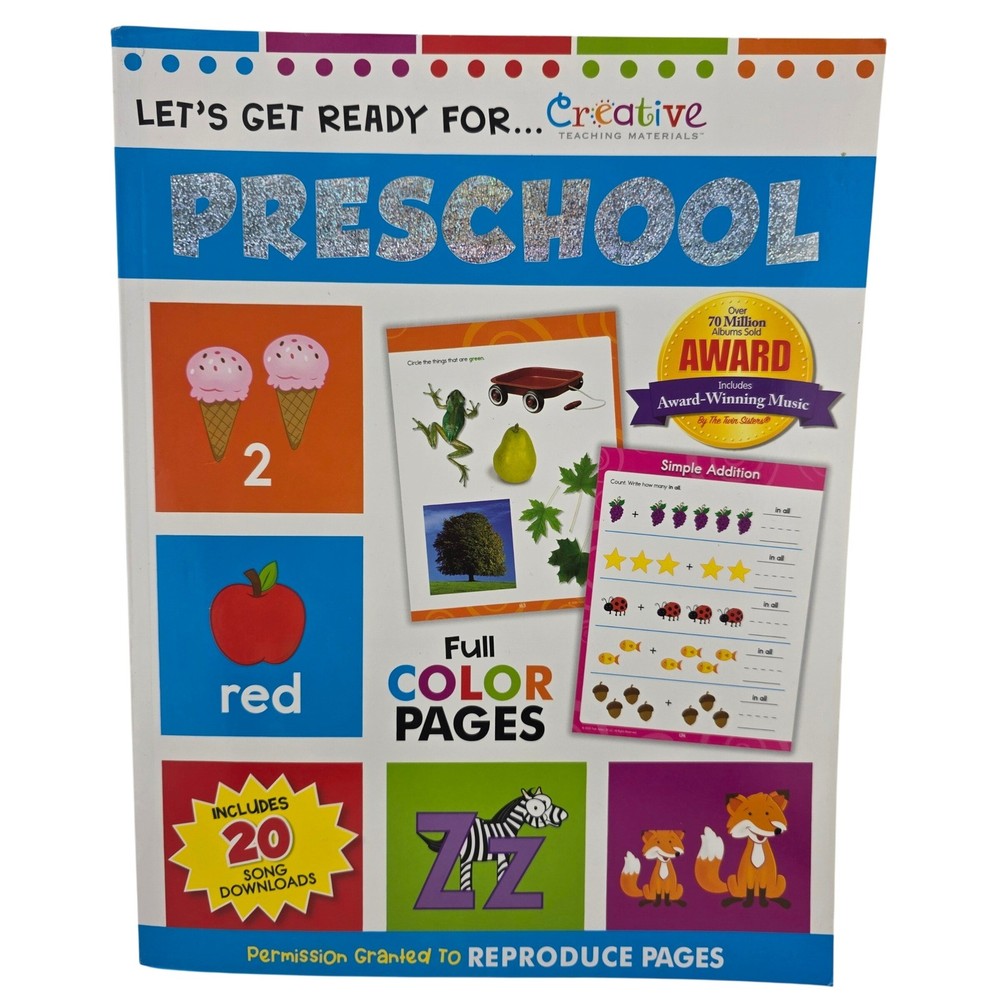 Creative Teaching Materials Lets Get Ready for Preschool Learning Workbook