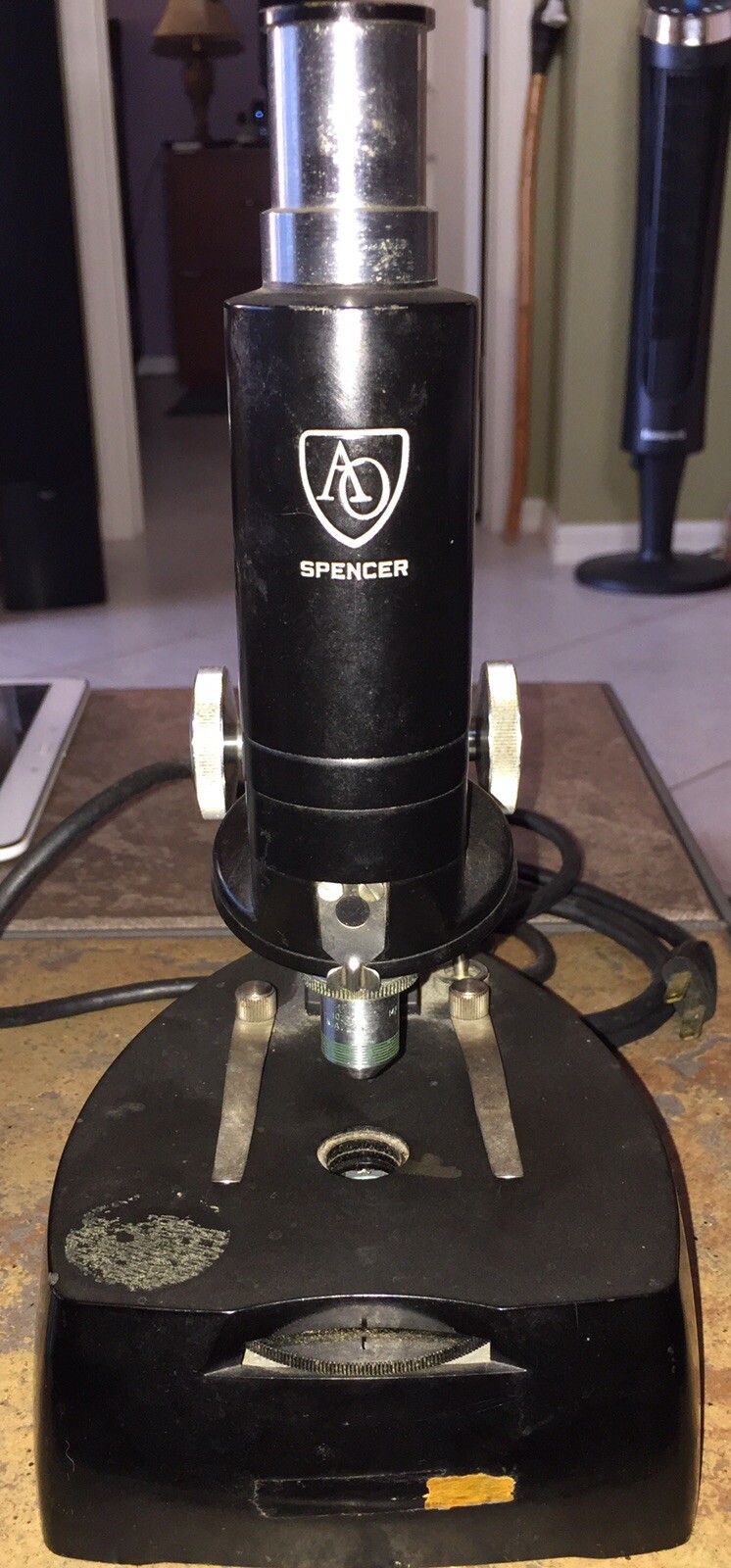 AMERICAN OPTICAL Vtg Scholars Microscope SPENCER Model 78 Two Objective w Light