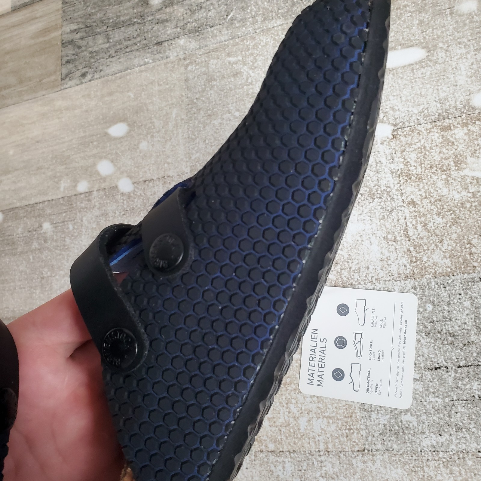 Birkenstock Kay Kids Slip On Clog Sandals Sz 1 EU 32 Blue Black Clogs