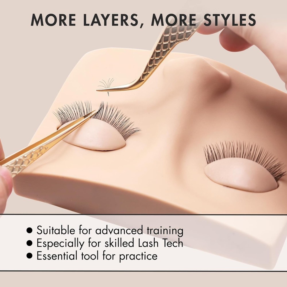Double Layer Lash Mannequin Head with 2 Layers Portable Kit