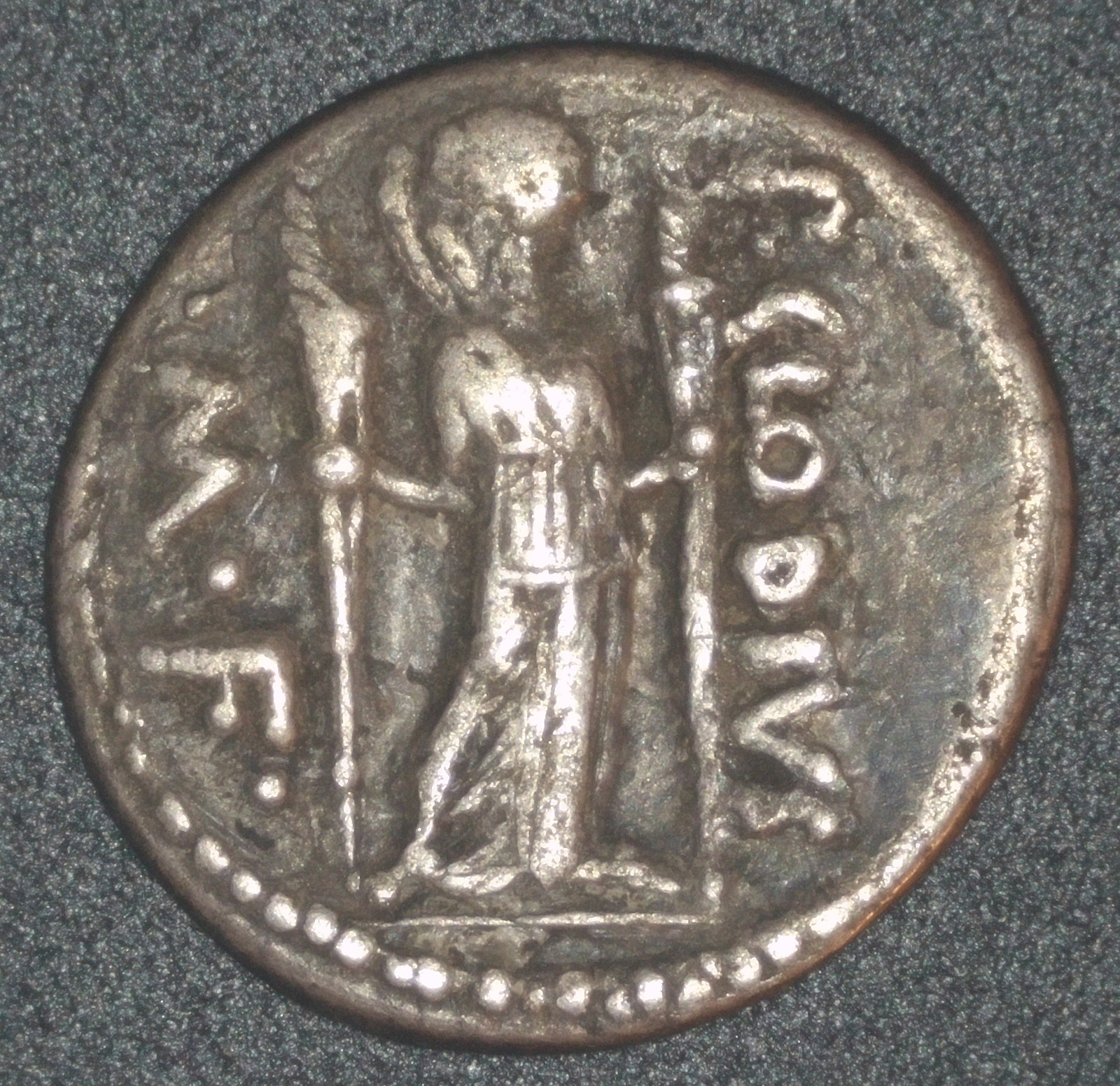 Roman Republic P. Clodius Turrinus Silver Denarius 42 BC (J0329)