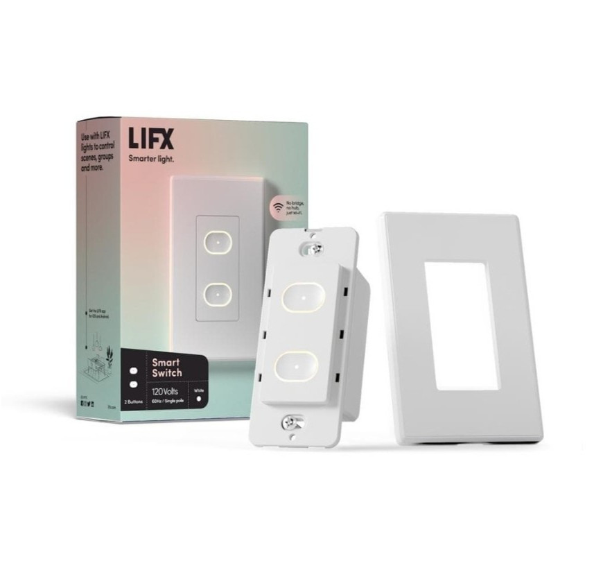 LIFX 2-Button Smart Switch in-Wall Wi-Fi Smart Switch White