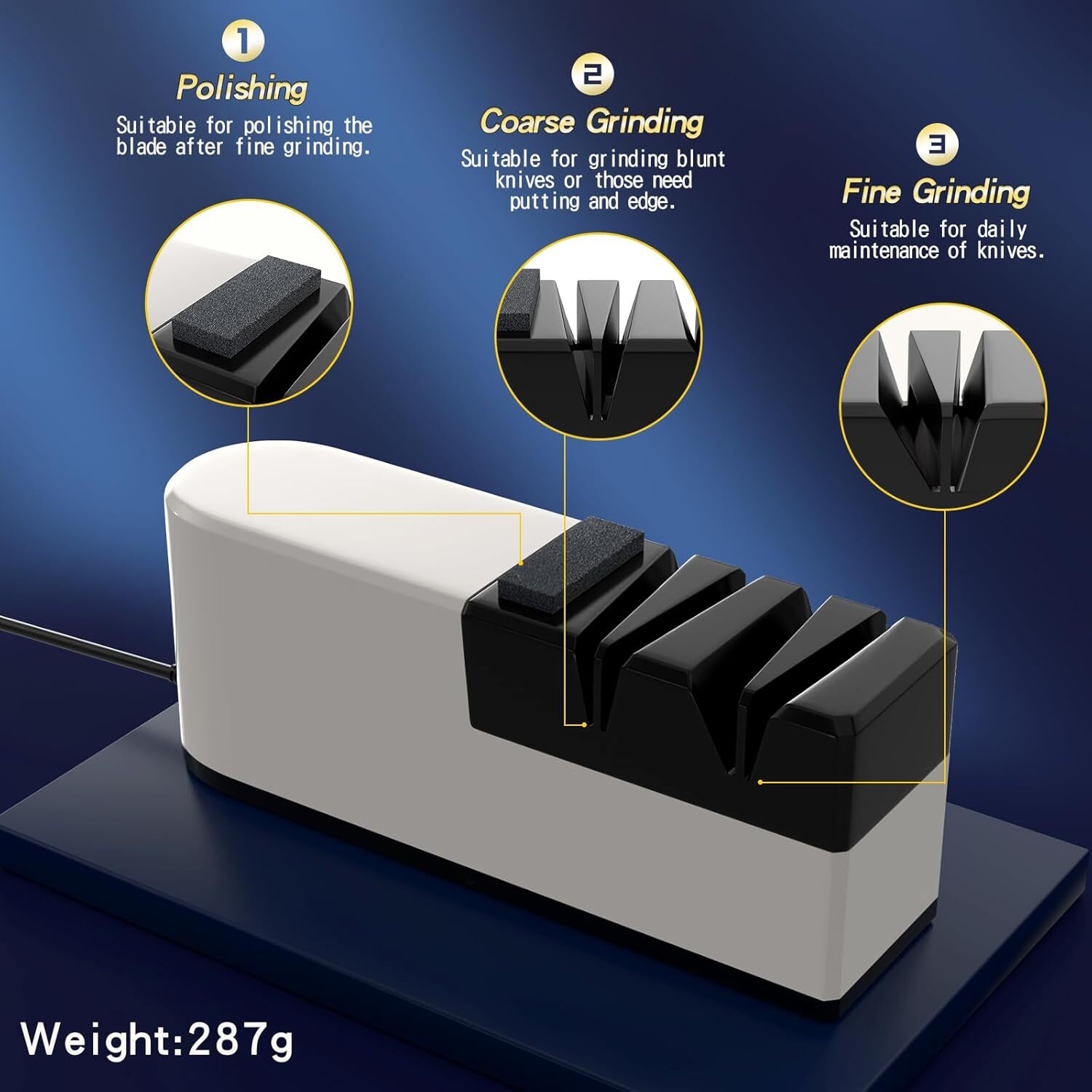 Electric Knife Sharpener Professional Kitchen Sharpening Stone Grinder knives