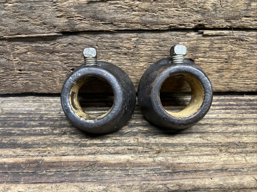 2 VINTAGE 1” WEIGHT PLATE COLLARS STANDARD