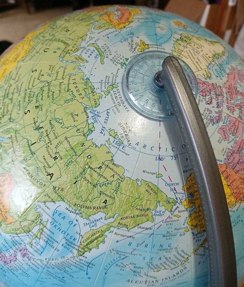 Vintage Globemaster 12" Inch Diameter Rotating Raised Textured Surface Globe