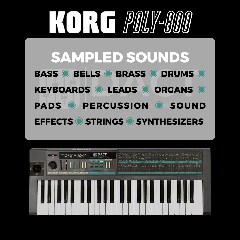 Korg Poly 800 Synthesizer Sample Library (1,400 Samples) - Instant Access