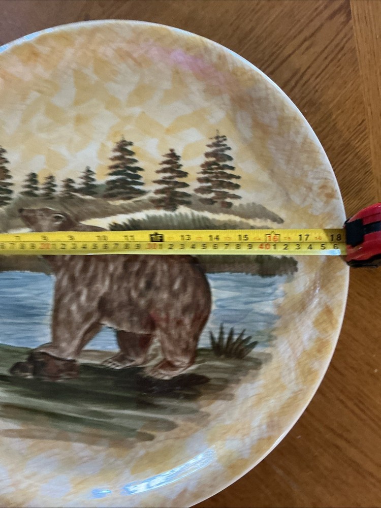 Very Large Serving Plater Brown Bear 18 Across