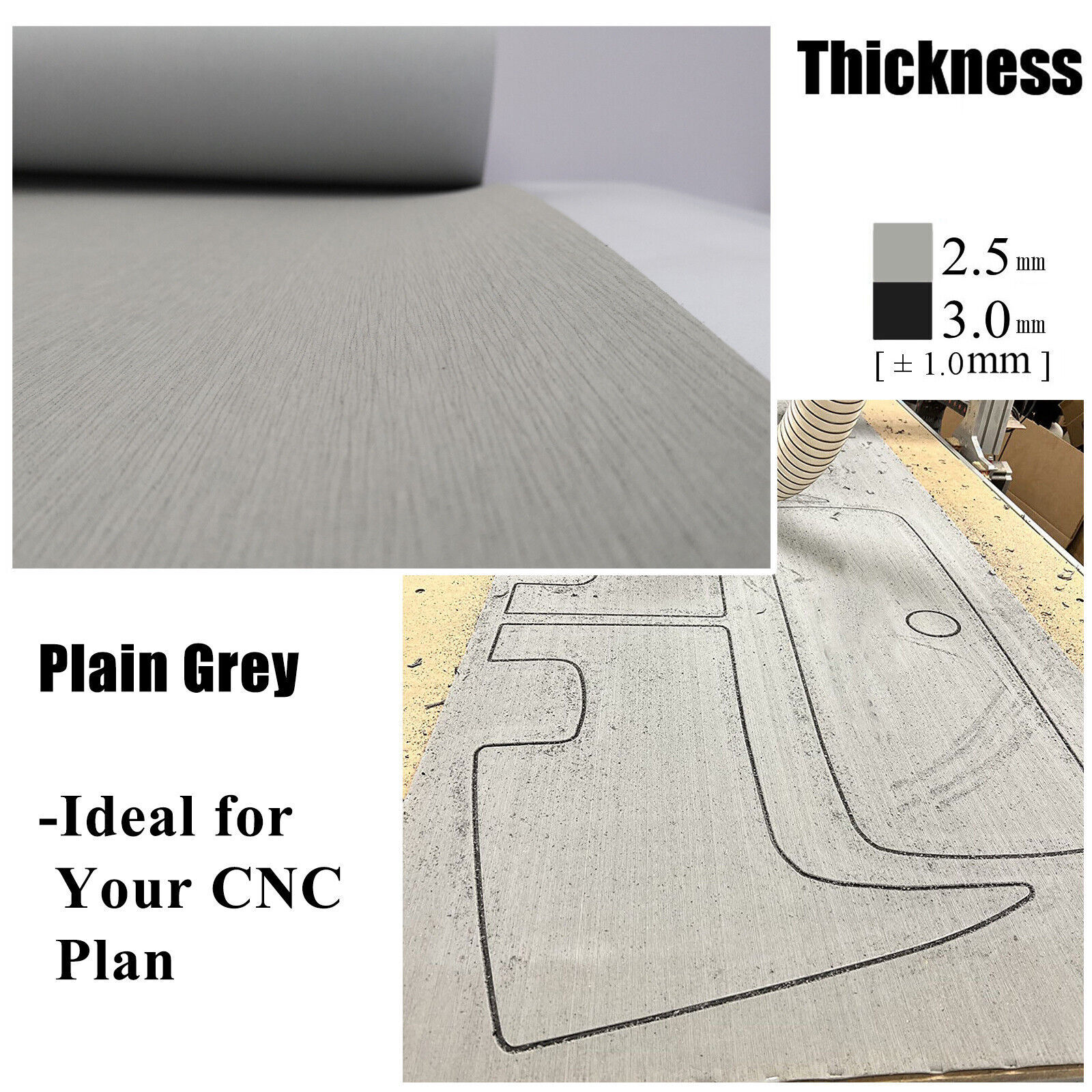 94.5" EVA Foam Boat Decking Sheet Mat Faux Teak Marine Yacht Flooring Plain Pad