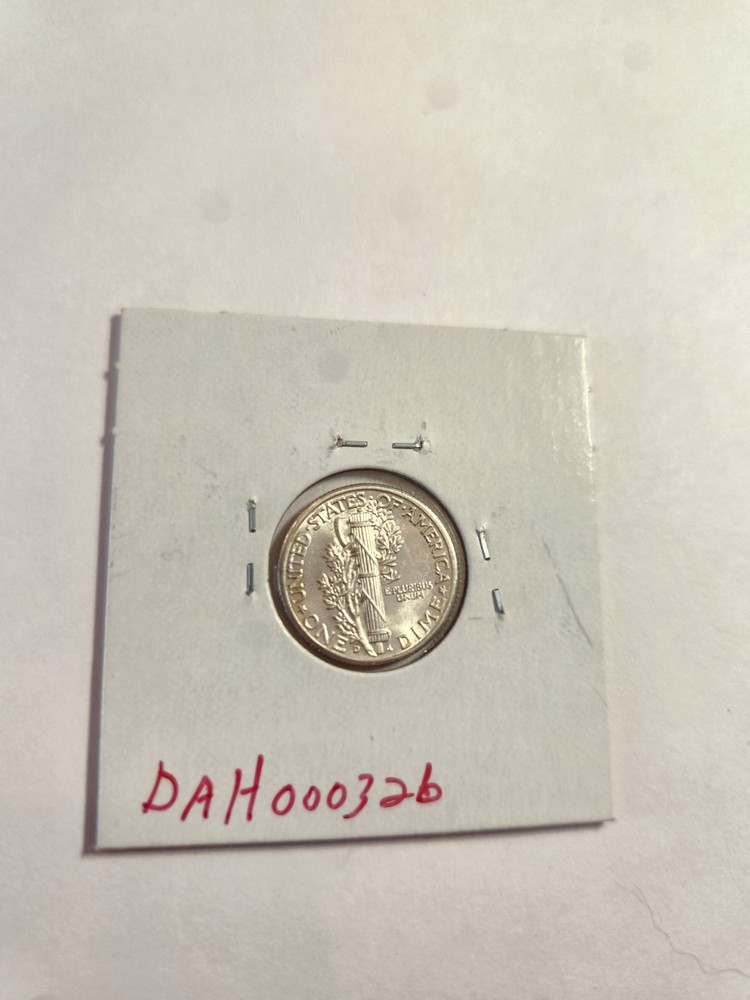 1943 D UNC+++ FULL SPLIT BANDS MERCURY DIME REAL BLAZER