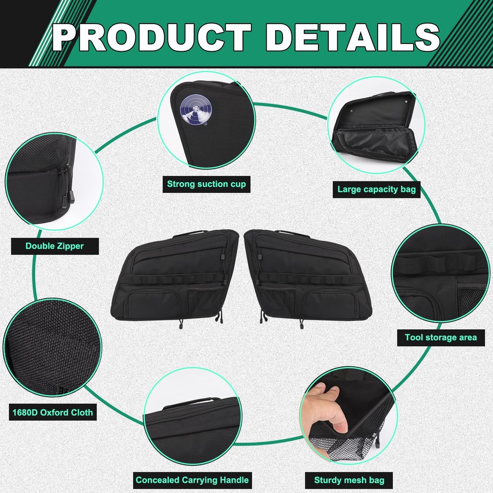 2PCS Black Tailgate Window Package Bag For BJ60 2022+