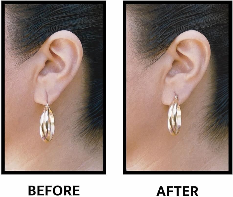 Hypoallergenic Ear Lobe Support Patch for Pierced Ears - 120 Count, Clear