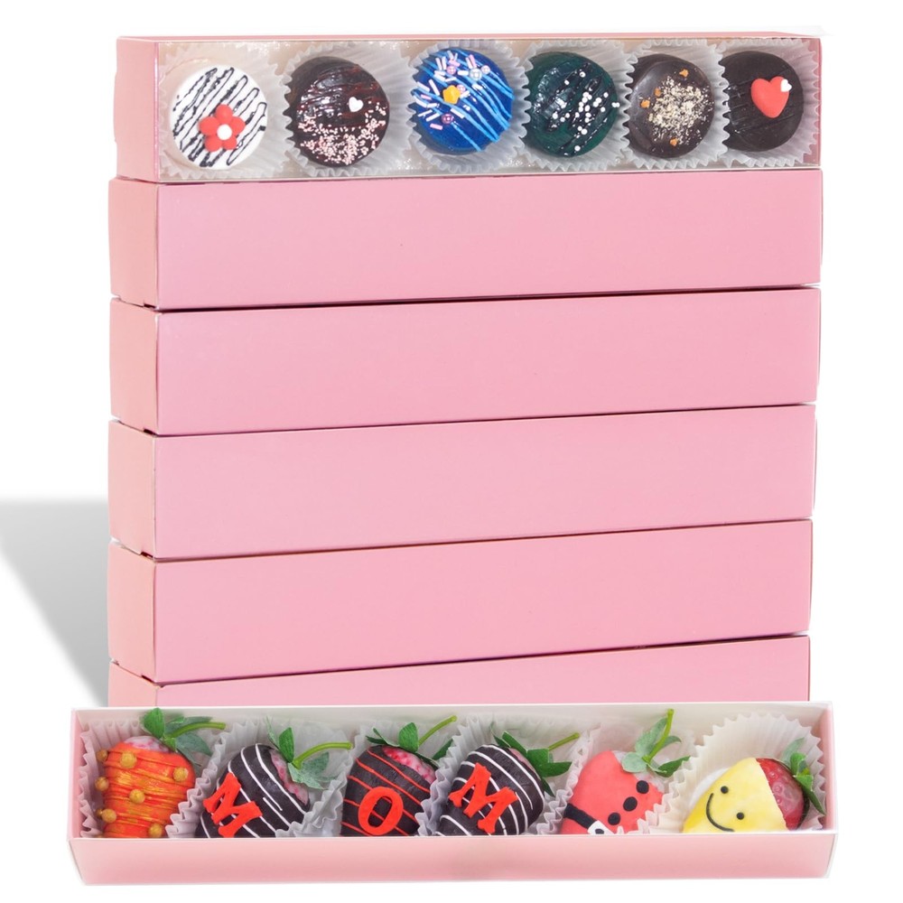 15Pack 12x2¼x2 Inches Strawberry Boxes Macaron boxes Chocolate Truffle Boxes ...