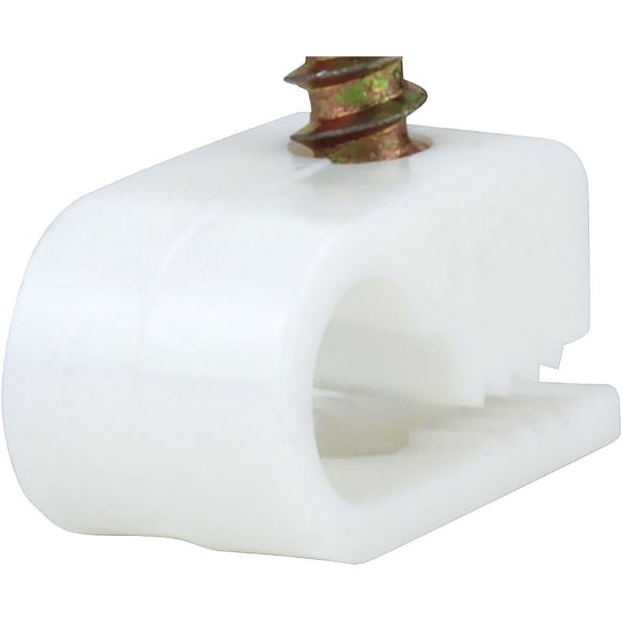 Flexible Single Cable Screw Clips - 100 Pack - White