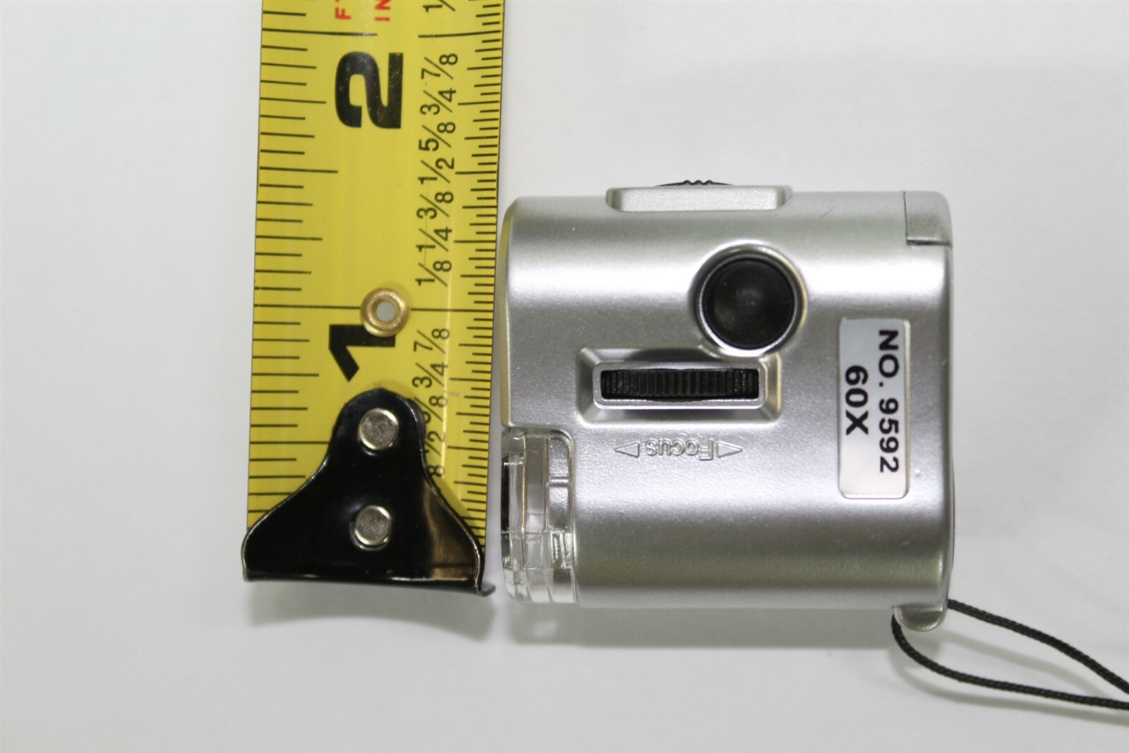 CKStamps: 60X Pocket Mini Magnifier Microscope Loop w/LED UV Light(Color:Silver