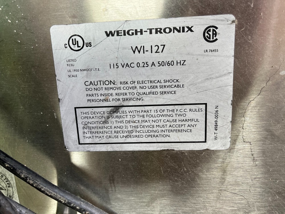 Weigh-Tronix WI-127 Scale Readout Display Control Unit LOT2
