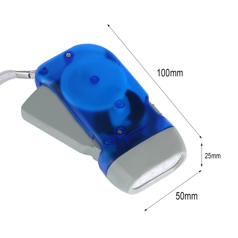 4PCS Hand Press Crank Flashlight Squeeze Powered No Battery LED Light Emergency
