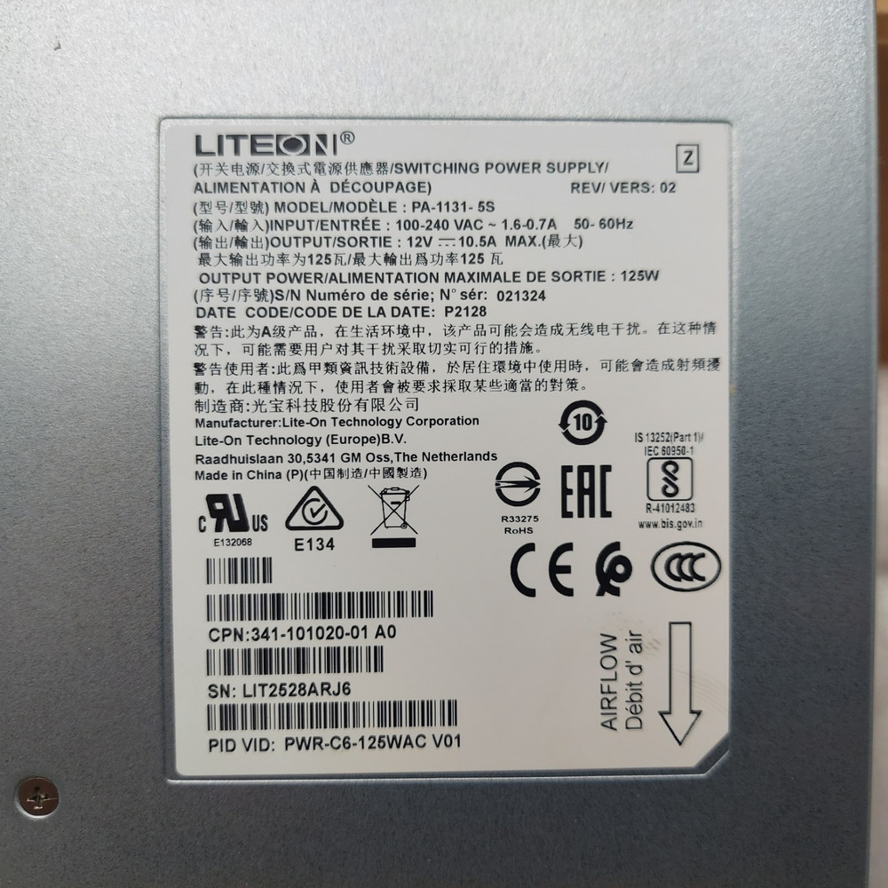 Cisco PWR-C6-125WAC Power Supply