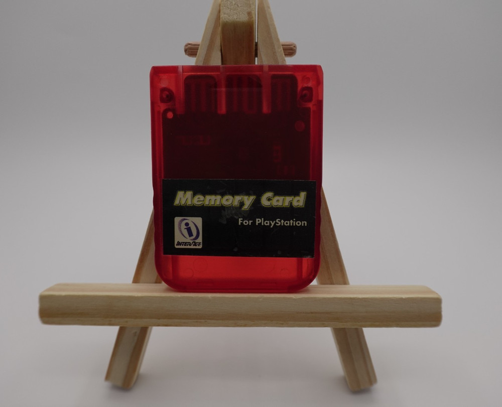 PlayStation one memory card Interact 1 Mb 15 Blocks Translucent red