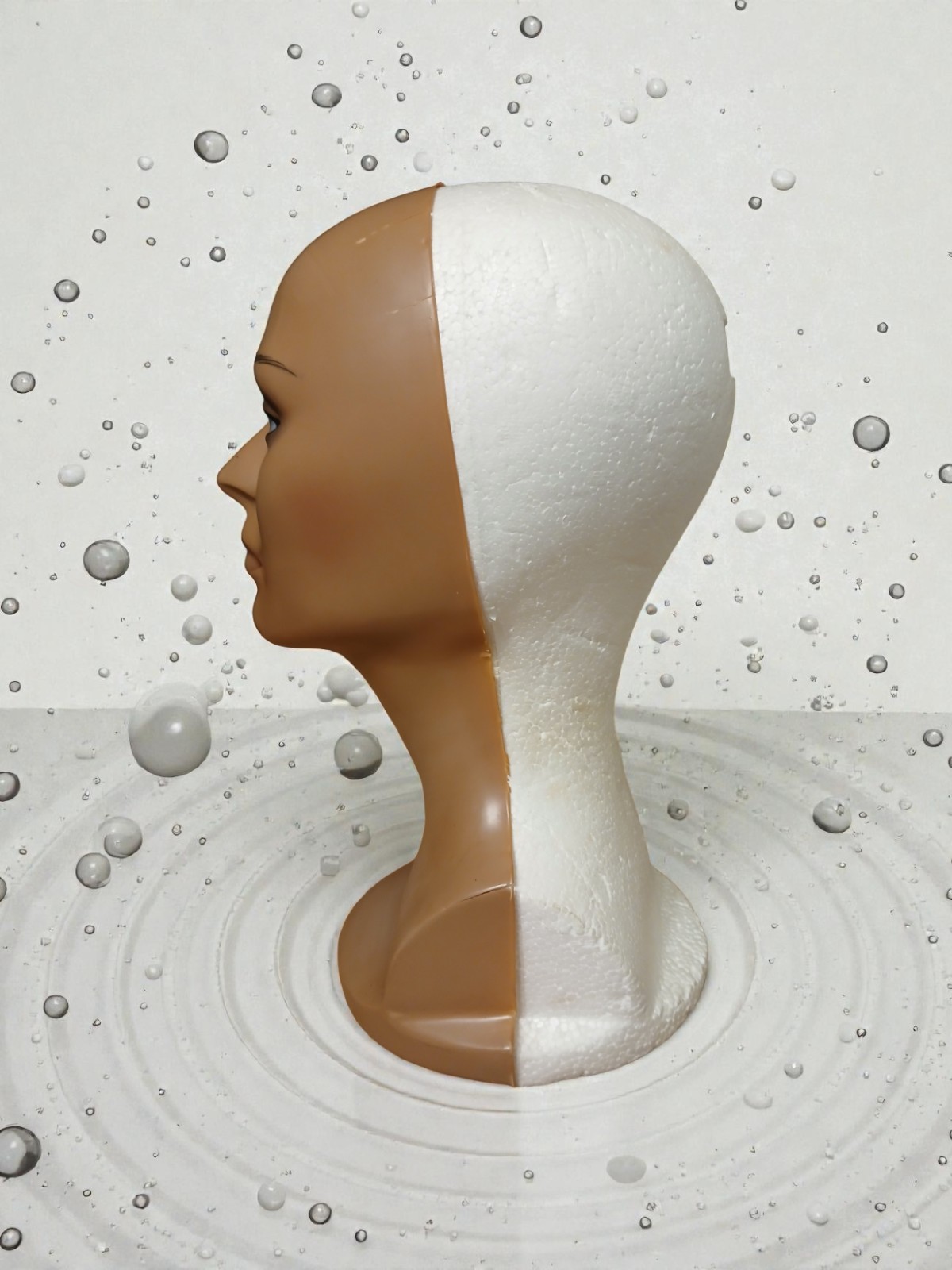 FEMALE MANNEQUIN WIG DISPLAY HEAD. WIG HOLDER. FOAM WIG HEAD