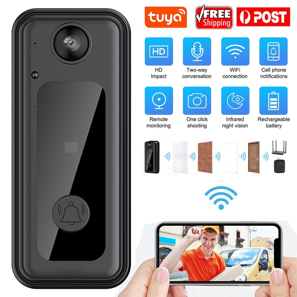 WiFi Smart Wireless Ring Doorbell Security Intercom Video Camera Door Bell Chime