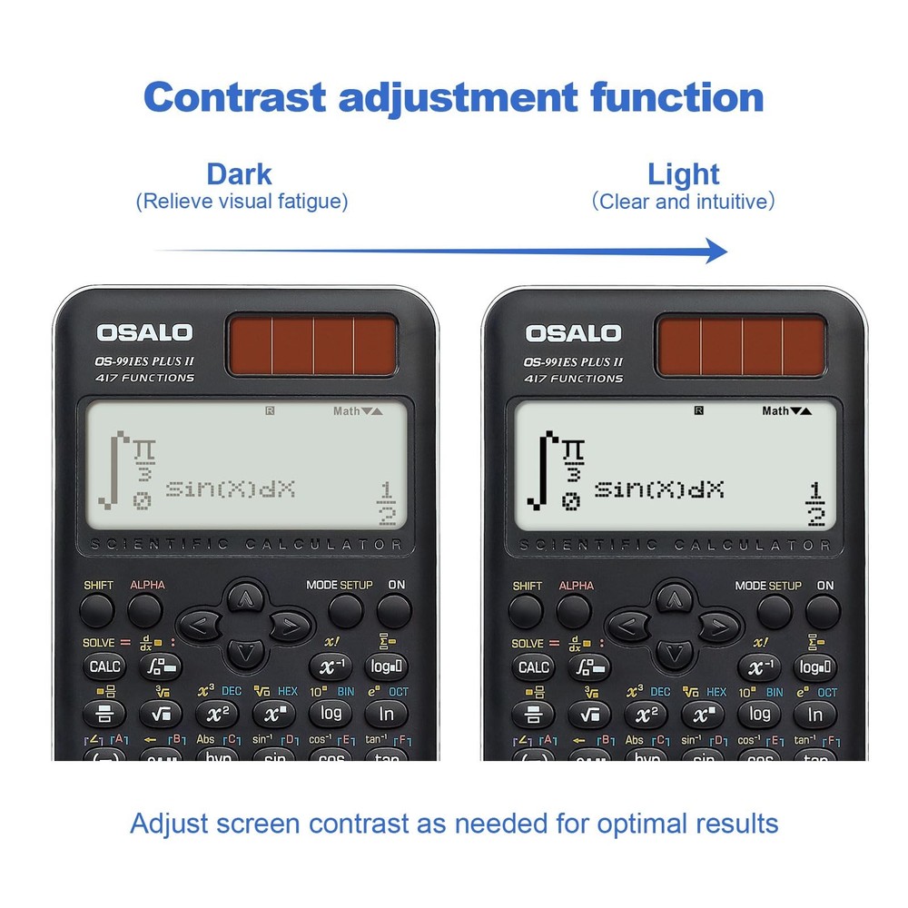 Scientific Calculator 417 Function 2 Line Display Solar Battery OS 991ES