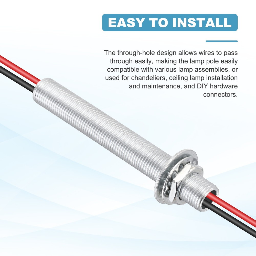 35Pcs 1.4" M10 Lamp Pipe Kit with Lock Nuts Washers for Assembly, Silver