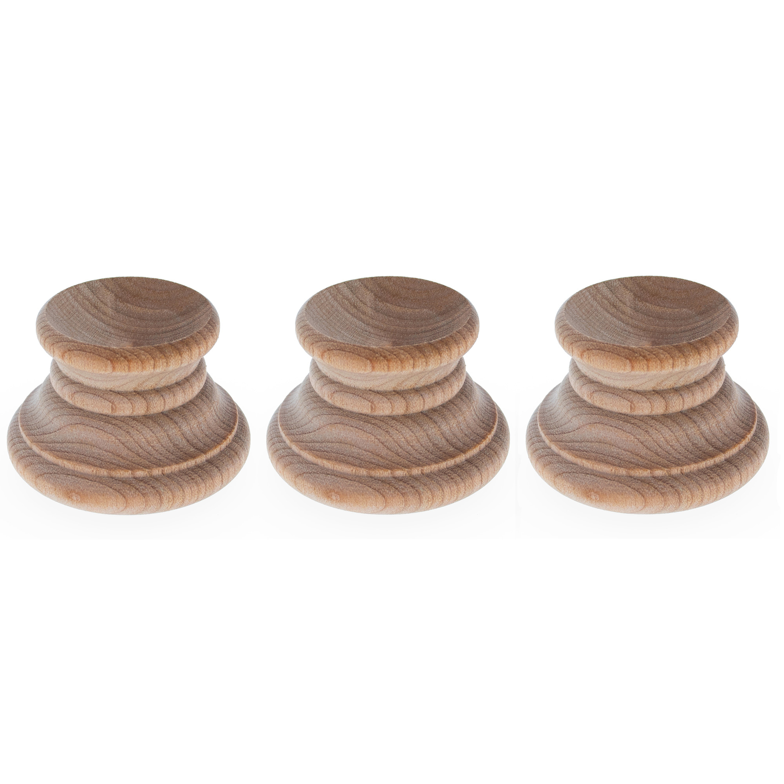 Set of 3 Unfinished Wooden Egg Stands Holders Displays 1.15 Inch Tall