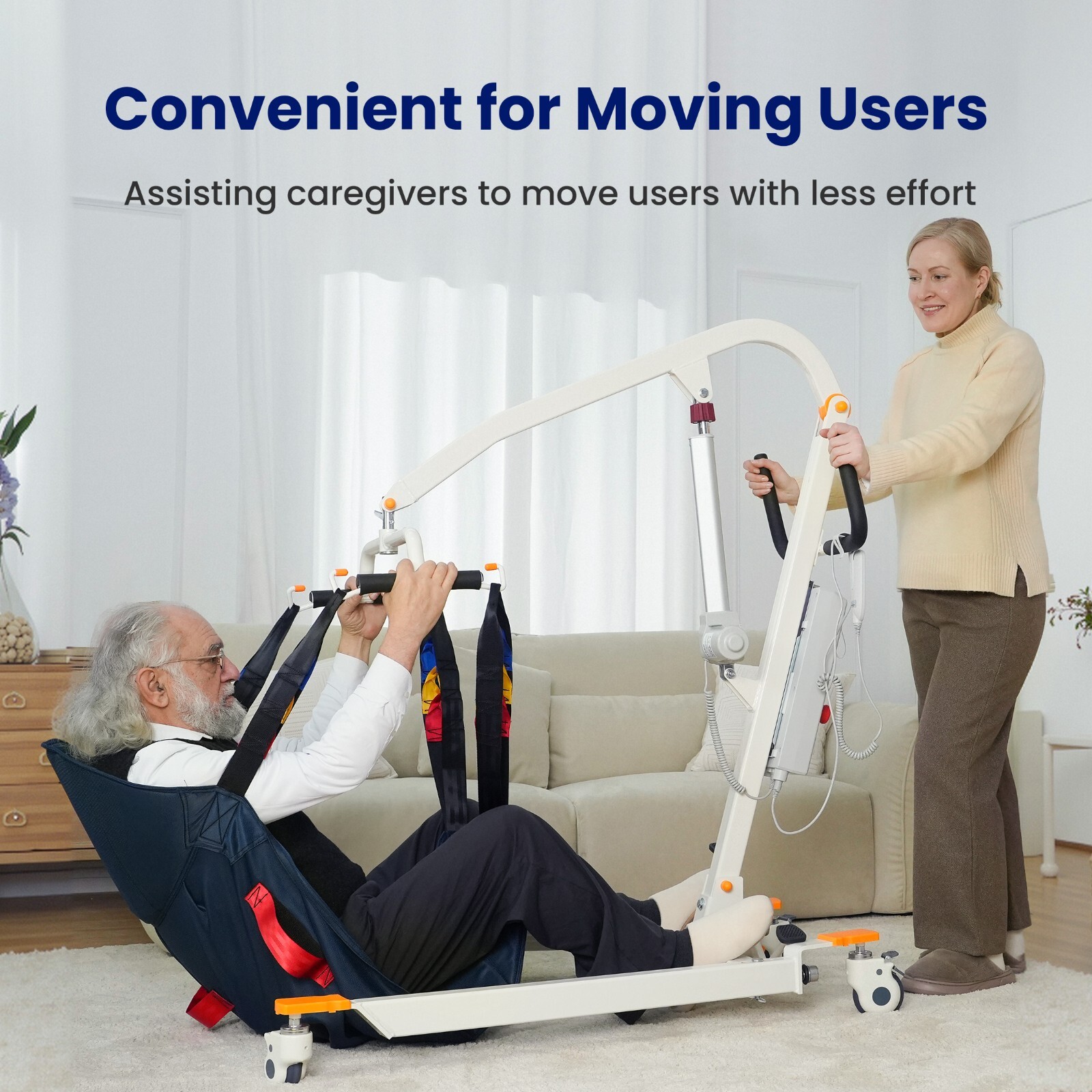 Upgrade Foldable Electric Patient Lift, Medical Transfer, 440LBS, AY02