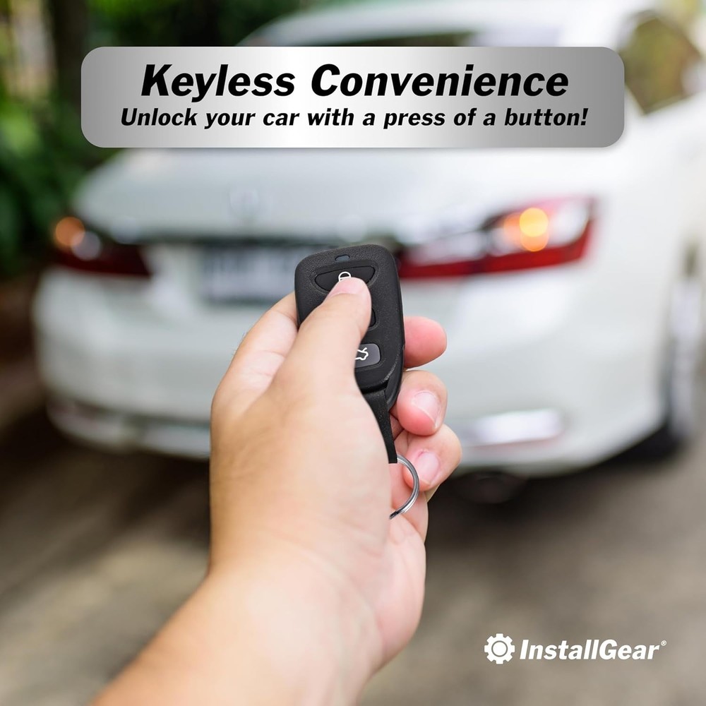 Keyless Entry Car Kit: 2 Remotes, 4 Actuators, Trunk Release, Visual Flash