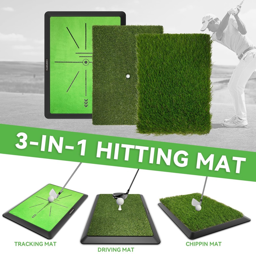 Golf Hitting Mat, Golf Training Mat for Swing Path Feedback Detection Batting...
