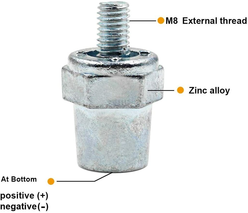 Battery Side Terminal Charging Posts Fits 8mm Positive Negative Cable Terminals