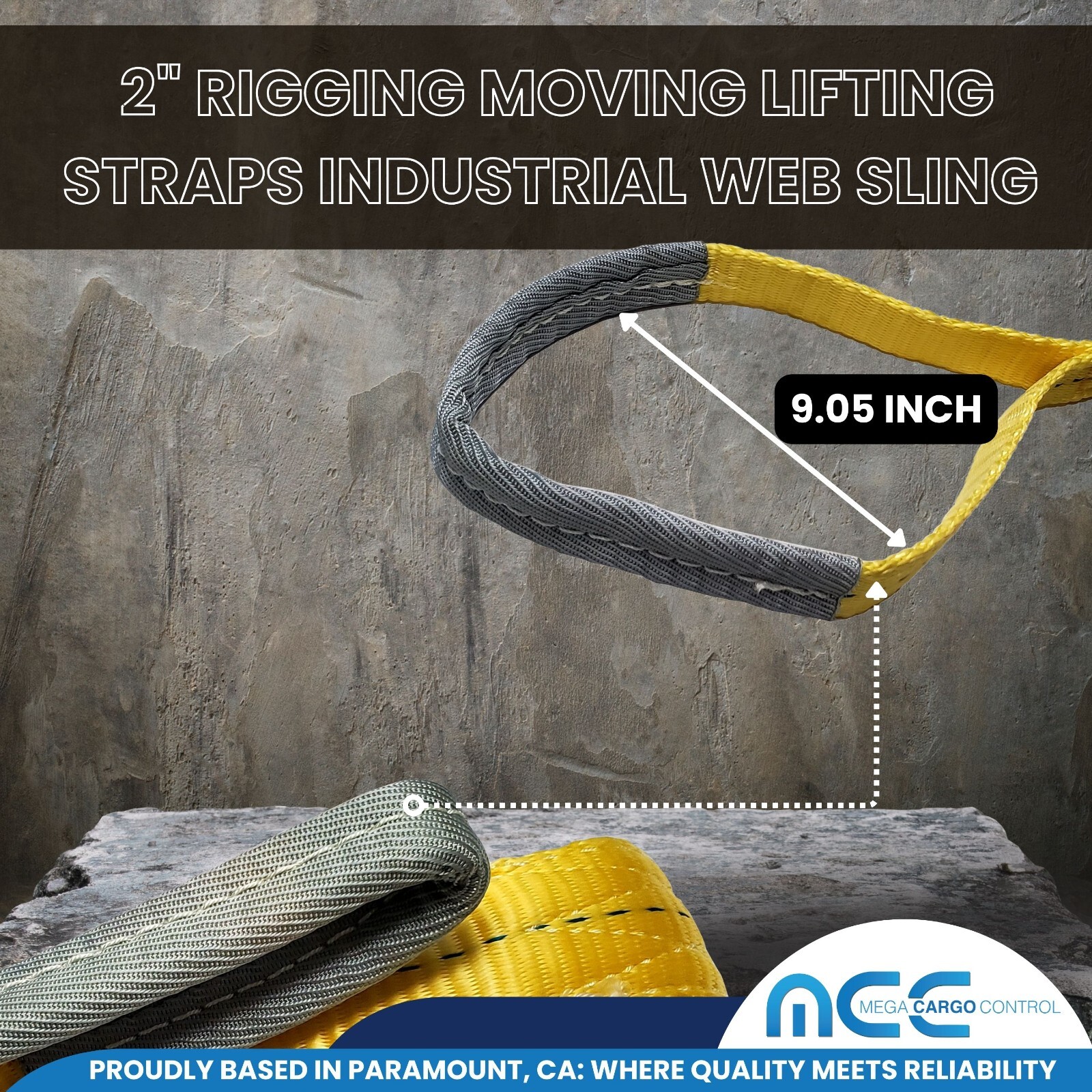 2 Pack Heavy Duty 2-Ply 2" x 6ft Polyester Web Sling Lifting Strap WLL 6200 lbs