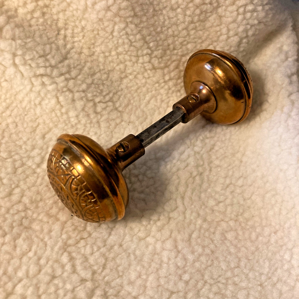Vintage Victorian Eastlake Brass Door Knobs (Set B)