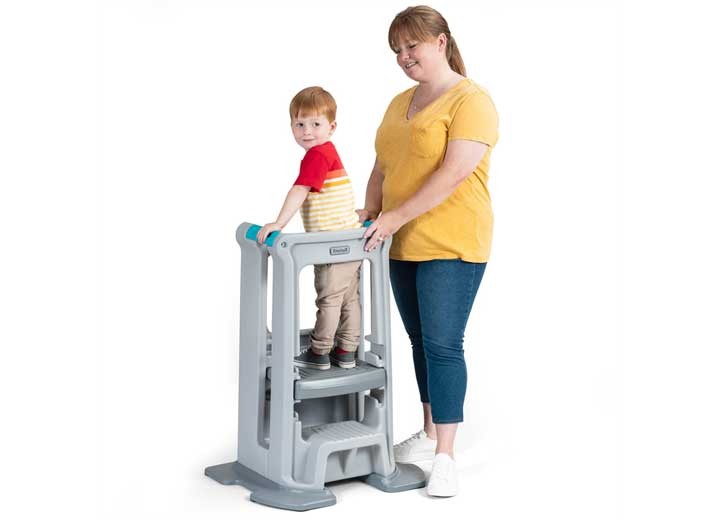 Simplay3 41807R-12 Toddler Tower Adjustable Stool (Gray)
