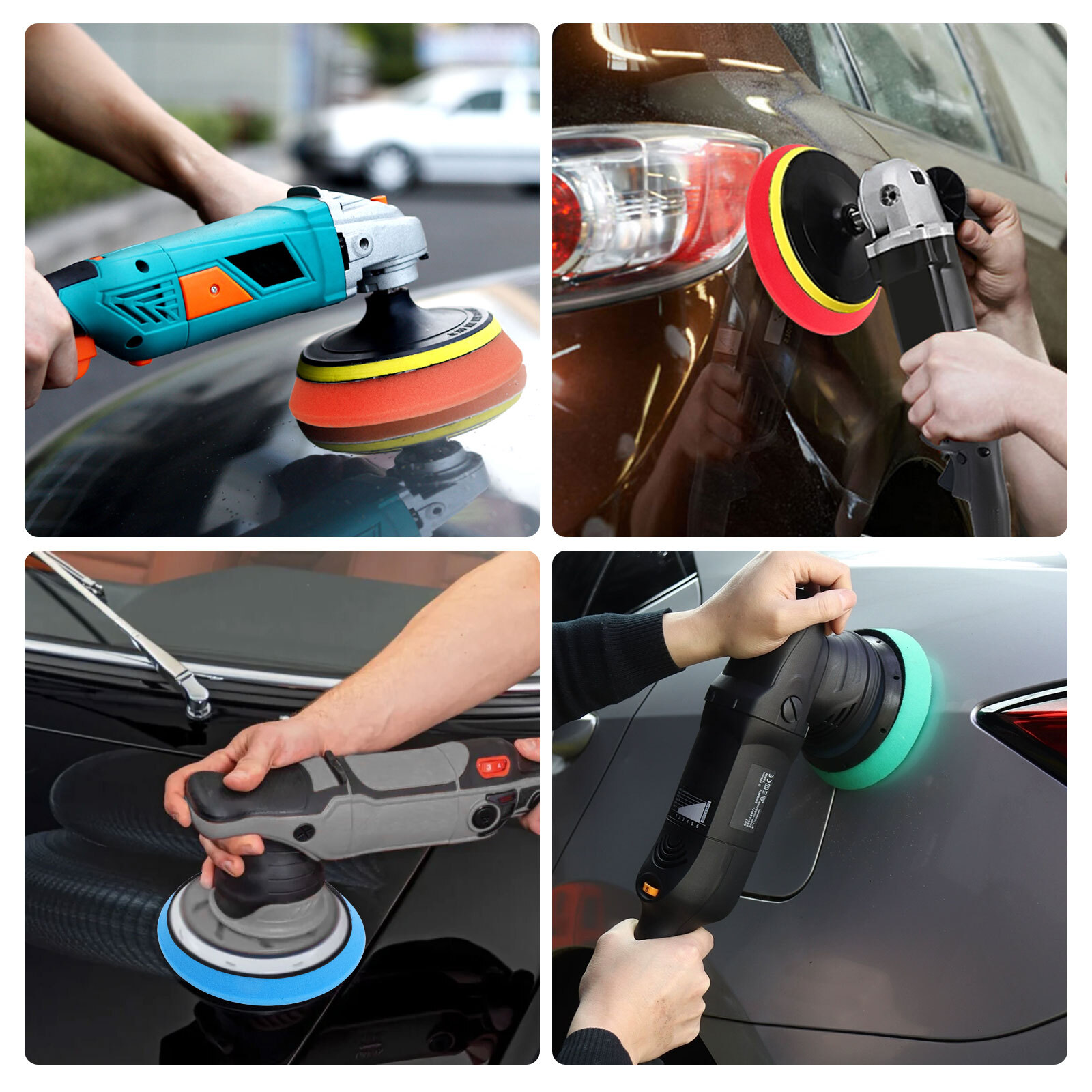 5Pcs Buffing Sponge Pads 6" Cutting Polishing Pad Kit for Car Buffer Polisher