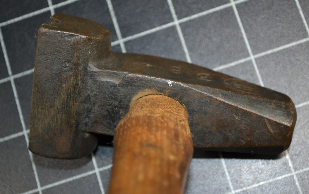 WARREN TOOLS - 1/2" - BLACKSMITH TOP SWAGE HAMMER - ALL ORIGINAL WITH HANDLE